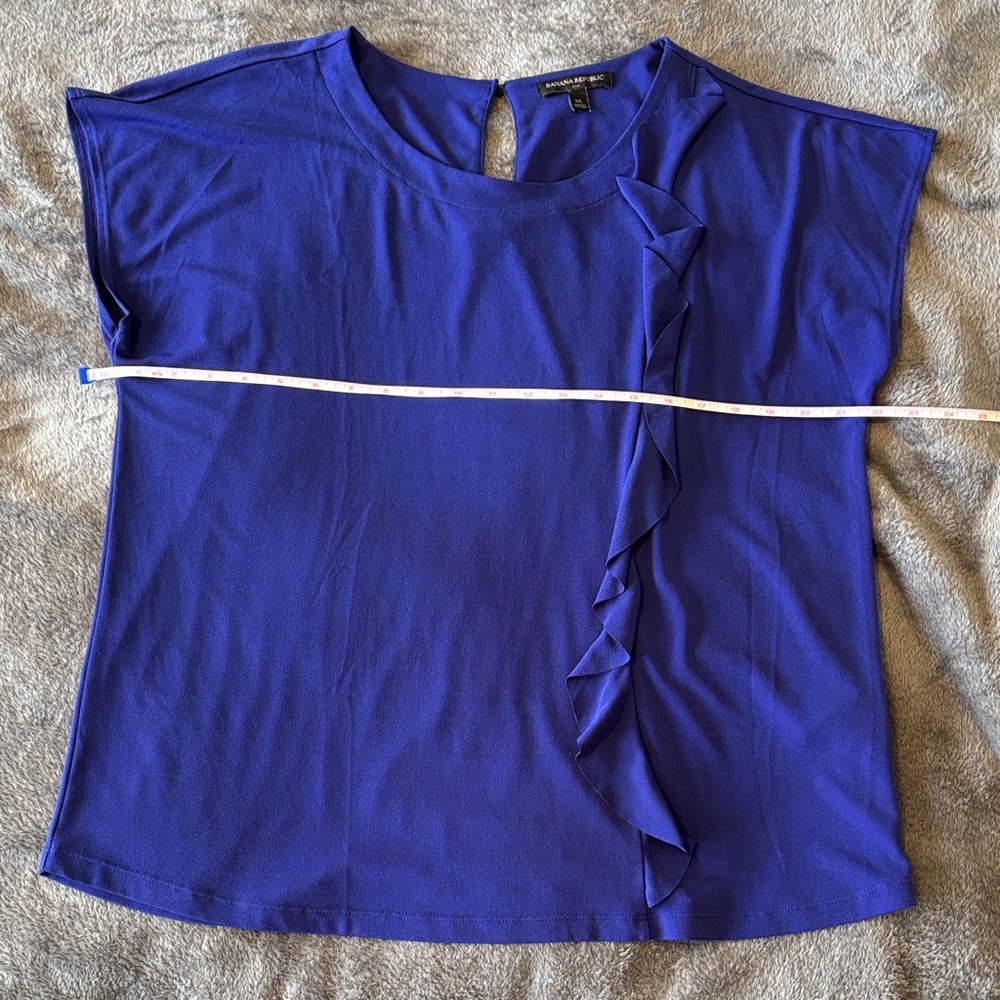 Banana Republic Blue Ruffle Blouse